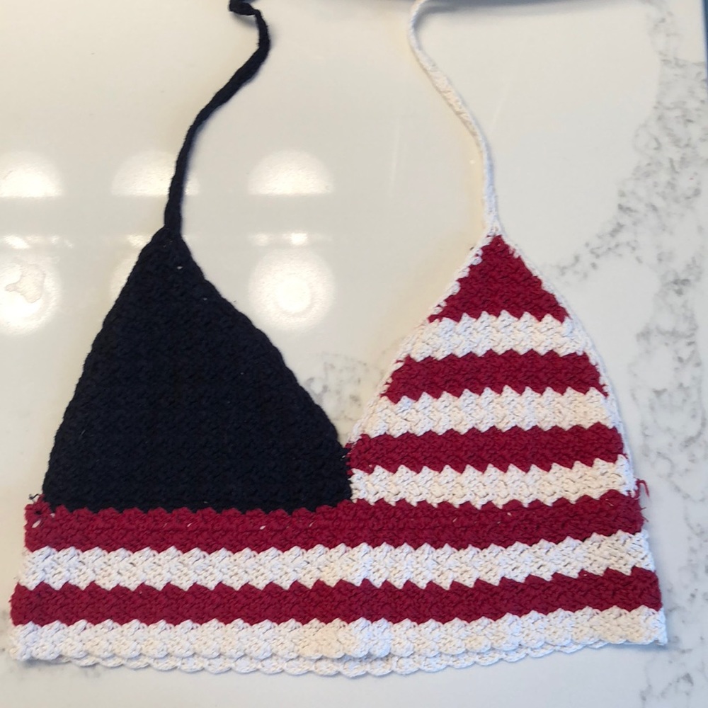 BDG crochet American flag crop top